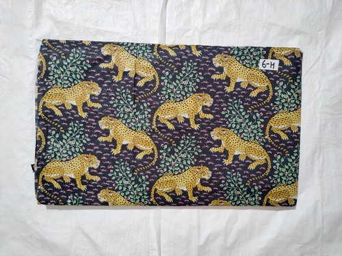 VETEMENTS Tessuto indiano fatto a mano stampa tigre blu sartoria cucito corsa 2 5 iarde US