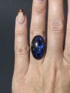 Vintage Black Opal? 12k Gold Filled Ring Size 4.25 - Picture 1 of 13
