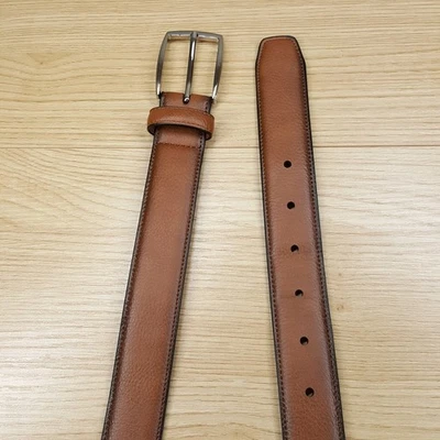 Пояс CLUB ROOM мужской размер средний 34 36 коричневый искусственной кожи серебряная пряжка - Изображение 1 из 3