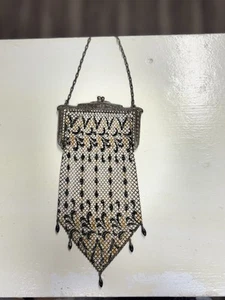 Borsetta vintage anni 20 art deco in rete smaltata stile Whiting & Davis Flapper borsetta - Foto 1 di 6