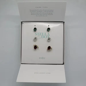 ONLY ONE! Stella and Dot OVAL GEM STUD SET earrings, NIP! - Picture 1 of 2