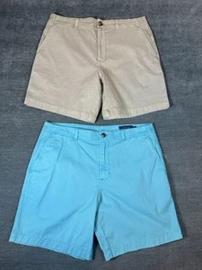 Lot Of 2 Vineyard Vines Mens 7" Flat Front Chino Island Shorts Soft Size 33 - Picture 1 of 3