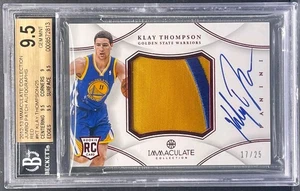 2012-13 Immaculate Klay Thompson Jumbo Patch AUTO Red Rookie BGS 9.5 10 RPA /25 - Picture 1 of 2