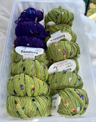 14Trendsetter Yarns Bandiera (11Green+3Purple) 50%Cotton 32%Viscose 18%Polyamide - Image 1 of 4