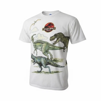 Jurassic Park The Lost World Vtg AOP 1997 Boys Wrap Around Double-Side Graphic - Image 1 of 4