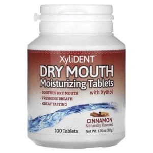 Dry Mouth Moisturizing Tablets with Xylitol , Cinnamon, 100 Tablet - Picture 1 of 2