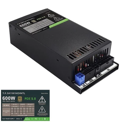 1U 600W FLEX Power Supply PCIe 5.0 12VHPWR 80 Plus Silent for ITX NAS Server - Image 1 of 4
