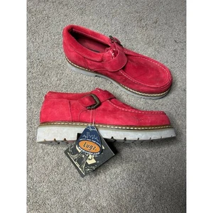 Lugz Men's Moc-Toe Buckle Ankle Boots Red Size 12 Vintage With Tags - Picture 1 of 8
