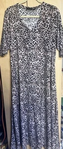 Women’s Size XL Attitudes by Renee Leopard Animal Print Como Jersey Midi Dress - Picture 1 of 3