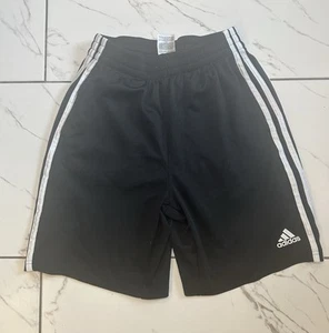 Boy's Adidas Athletic Shorts Black Stripe Logo Lightweight Size L 14/16 - Picture 1 of 2