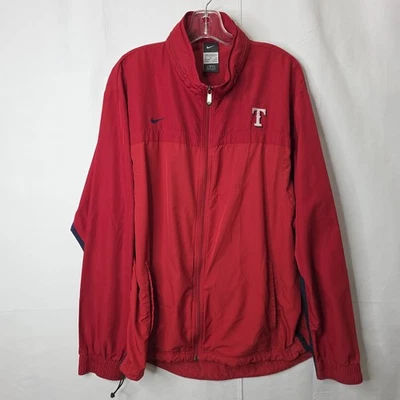 Nike Authentic MLB Full Zip Texas Rangers Windbreaker Hideaway Hooded Jacket XL - Image 1 of 4