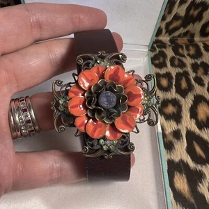 Liz Palacios Leather Cuff Bracelet - Vintage Jewellery San Francisco - Picture 1 of 5