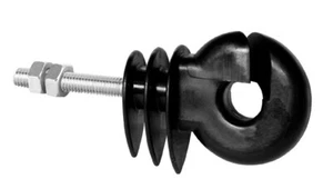 Metrischer Schraubring-Schraubeinsolator. M6 30 mm Gewinde für Elektrozaun 10 mm x 25 - Bild 1 von 4