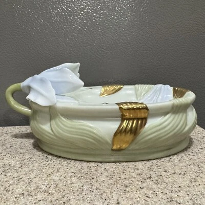 Jabonera de porcelana Croscill Nouvelle diseño de flores naturaleza botánica rara de colección Foto 1 de 4