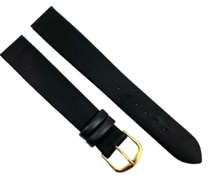 Cinturino Orologio Lunghezza XL Veste Largo Nero 14mm Vitello senza Cuciture / - Imagen 1 de 4