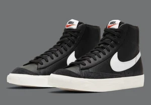 Mens Size 12 Nike Blazer Mid '77 Vintage Casual Shoe Black White Sail BQ6806-002 - Picture 1 of 6
