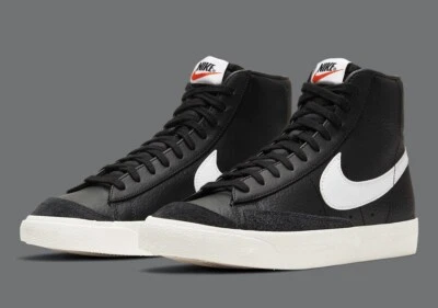 Mens Size 12 Nike Blazer Mid '77 Vintage Casual Shoe Black White Sail BQ6806-002 - Image 1 of 4