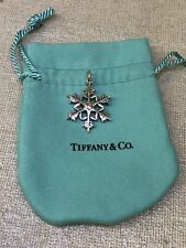 Tiffany & Co. Snow Flake Charm Love Pendant 925 Sterling Silver Gift w/ Pouch
