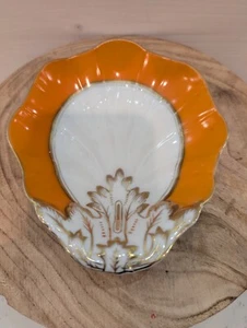 Orange and Gold Shell Shaped Candy Dish - Andrea by Sadek - Picture 1 of 8