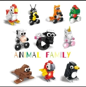 10 Different Animal Building Block Sets Birthday Party Favors Class Prize Gifts - Picture 1 of 6