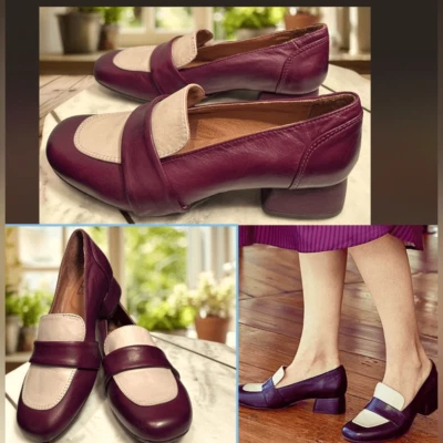 MIZ MOOZ Burdeos Leslee Cuero Mocasines Tacón Mujer EU 36 Foto 1 de 4