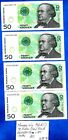 RARE 4 X CONSECUTVE NOTES Norway P46d(1) 50 Kroner S/N E600599179-82 2011 XF-AU