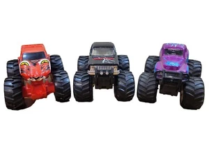 3 MONSTER TRUCK 4 x 4 Friction Trucks, Various Brands - Multicolored, Preowned - Picture 1 of 12