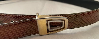 Serpz Womens Belt Imported Genuine Snakeskin Color Coral Salmon - Image 1 of 3