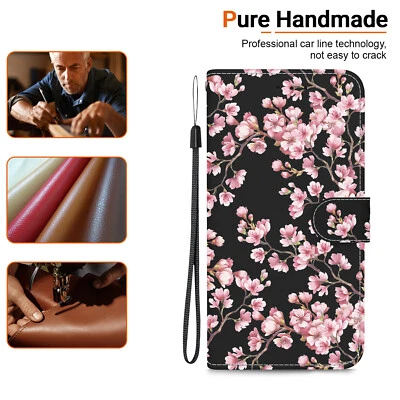Plum blossom Wallet Phone Case For iPhone LG Samsung Sony Infinix Tecno Google - Image 1 of 4