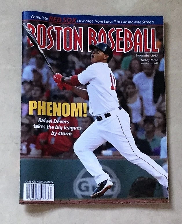  Sept 2017 Fenway Park Boston Baseball Red Sox Program Scorecard Rafael Devers  - Image 1 of 1