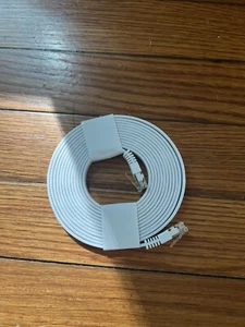 Verizon (5-Foot) Flat Tangle-Free Ethernet CAT 6A Patch Cable RJ45 - White - Picture 1 of 2