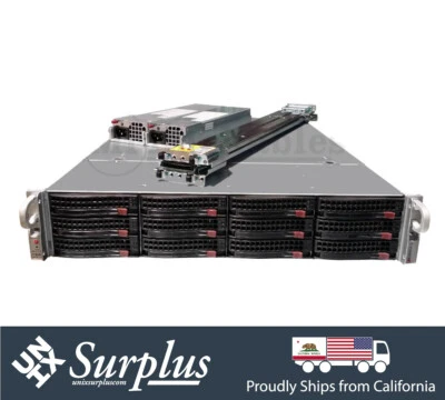 Supermicro RAID Server 2U 12 Bay 6028U-SAS3 X10DRU-i+ 2x E5-2676 V3 256GB 9361 - Image 1 of 4