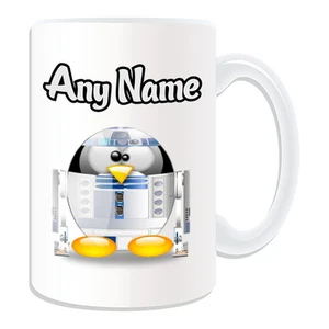 Personalised Gift R2-D2 Penguin Mug Money Box Cup Hero Star Wars Movie Robot Boy - Picture 1 of 20