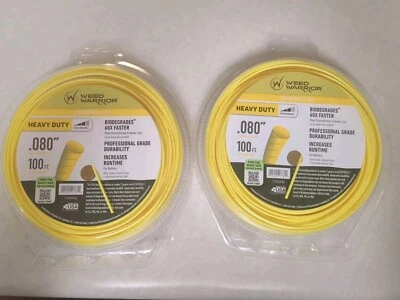 2 WEED WARRIOR HEAVY DUTY CRIMPED TRIMMER LINE .080" x 100' LENGTH MADE IN USA - Image 1 of 2