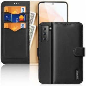 Genuine Leather Wallet Case For Samsung Galaxy S21 S22 Plus S22 Ultra Flip Cover - Photo 1 sur 15