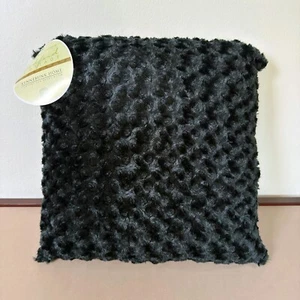 Posh Black 20" x 20" Accent Pillow, Soft Plush Texture, Bedford Cottage - Picture 1 of 4