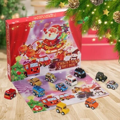 Cuenta Regresiva Navidad Calendario de Adviento Tirar hacia atrás Coche Sorpresa Caja Ciega Regalo Decoración Foto 1 de 4