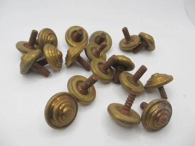 Vintage Brass Furniture Mount Stud Hardware Gold Antique Reeded Old - £2each - Image 1 of 4