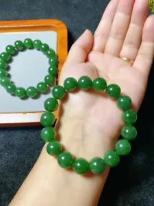 Certificado Hetian Jade Pulseras Nefrita Jaspe Jade 12mm Pulsera Joyería - Imagen 1 de 6