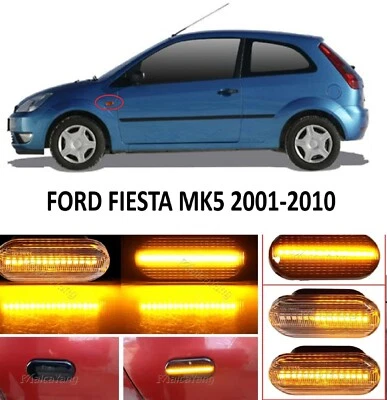 FRECCE LATERALI LED DINAMICHE PROGRESSIVE FORD FIESTA MK5 trasparenti crystal - Immagine 1 di 4