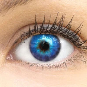 GLAMLENS Farbige blaue Kontaktlinsen mit / ohne Stärke weich blau Cagliari Blue - Bild 1 von 11