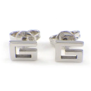 Pendientes perforados GUCCI logotipo G cuadrados oro blanco 750 (18K) - Imagen 1 de 7