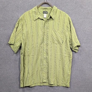 Horny Toad Camp Shirt Mens XXL Modal Blend Button Up Green Stripe Pocket - Picture 1 of 10