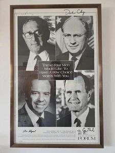 Dick Cheney Alan Shepard Henry Kissinger George Bush Signed 16x24 Framed Poster - Picture 1 of 7