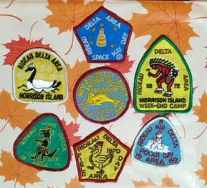 Scouts Canada Rideau Delta  Area.  Ontario. Lot of 7 different crests - Picture 1 of 3