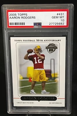 Tarjeta de novato 2005 Topps - Aaron Rodgers #431 - RC - PSA 10 GEMA COMO NUEVA - GB Packers Foto 1 de 2