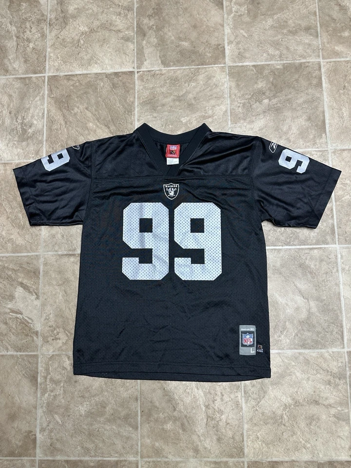 Equipo NFL Reebok Warren Sapp Oakland Raiders Jersey Juvenil Pequeño Niño Grande Foto 1 de 4