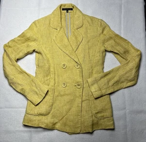 Blazer THEORY Palmissa P Foolhardy Tweed Lino Talla SP TP Amarillo Doble Pecho - Imagen 1 de 6