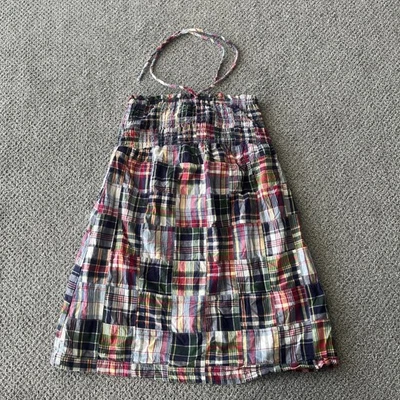 Винтажная футболка туника с бретелью через шею Y2K Madras. Festival Whimsgoth Fairy Grunge. - Изображение 1 из 3