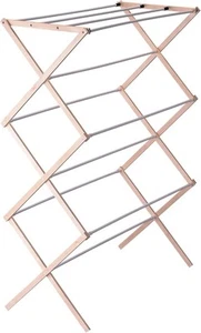 Household Essentials 5001 Collapsible Folding Wooden 15", Natural/White Birch - Picture 1 of 3